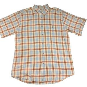 Orvis Mens Short Sleeve Button Front Shirt Size Large